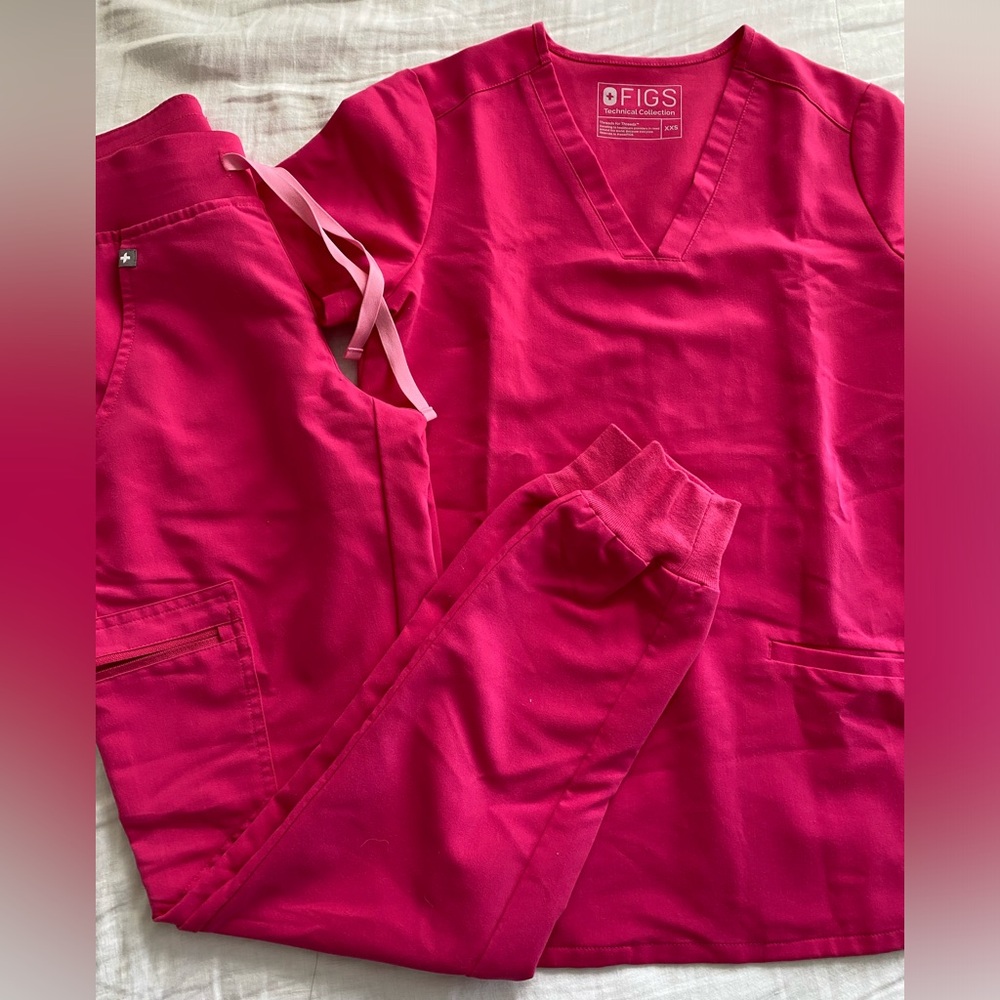 FIGS XXS BRIGHT PINK SCRUBS